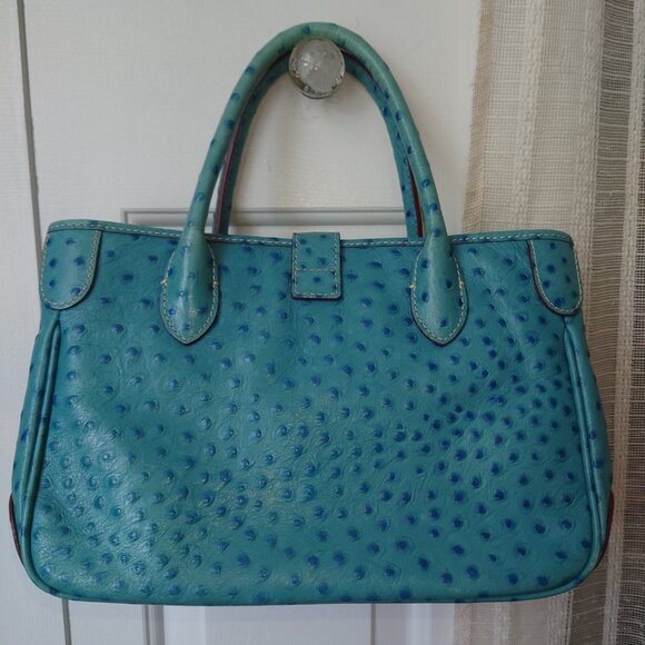Dooney & Bourke Blue Ostrich Bag - Picture 4 of 16